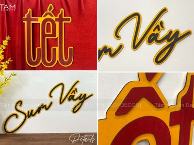 Chữ Tết Sum Vầy Cao 30-64cm [Bằng gỗ - Nhẹ] CHU-GO-22